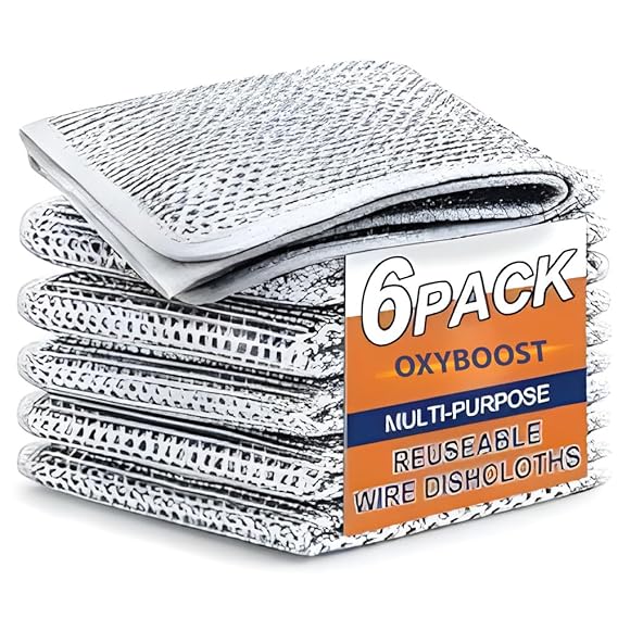 The Best Cleaning Solution: OXYBOOST Non-Scratch Dish Wash Cloth (Pack of 6)